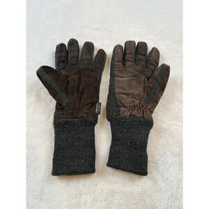 Mens Leather Suede‎ Insulated Winter Gloves Thermal Lined XL